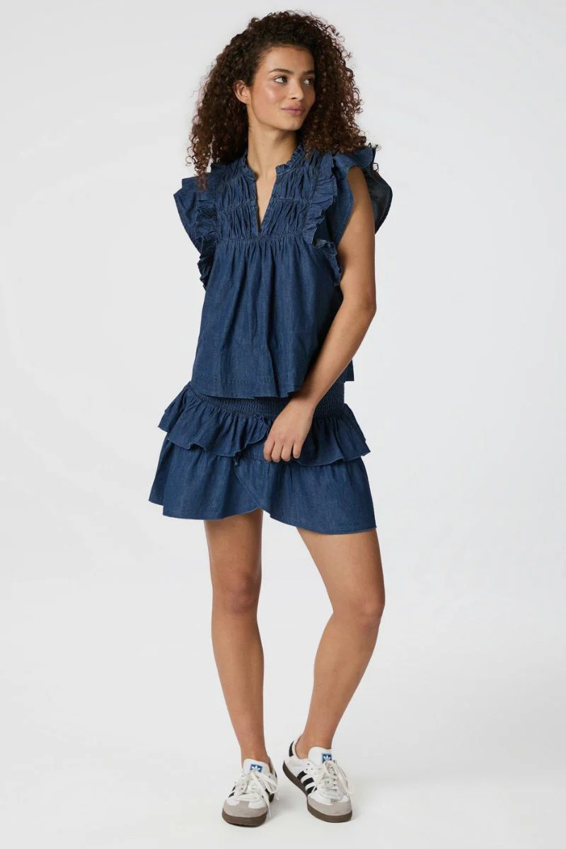 Jayla Denim Top | Blue | Bluse fra Neo Noir - Image 6