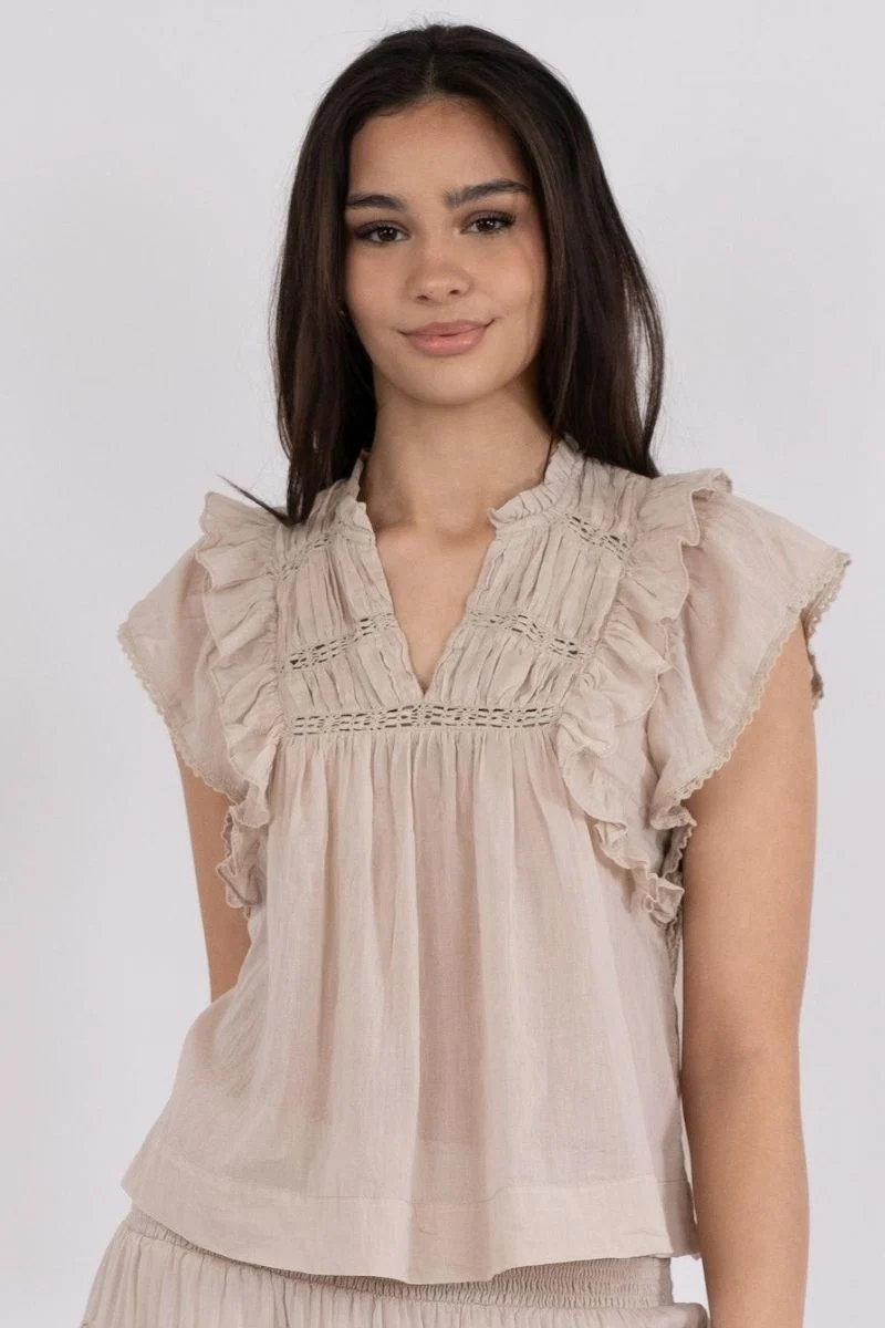 Jayla S Voile Top 159881 | Sand | Top fra Neo Noir - Image 3