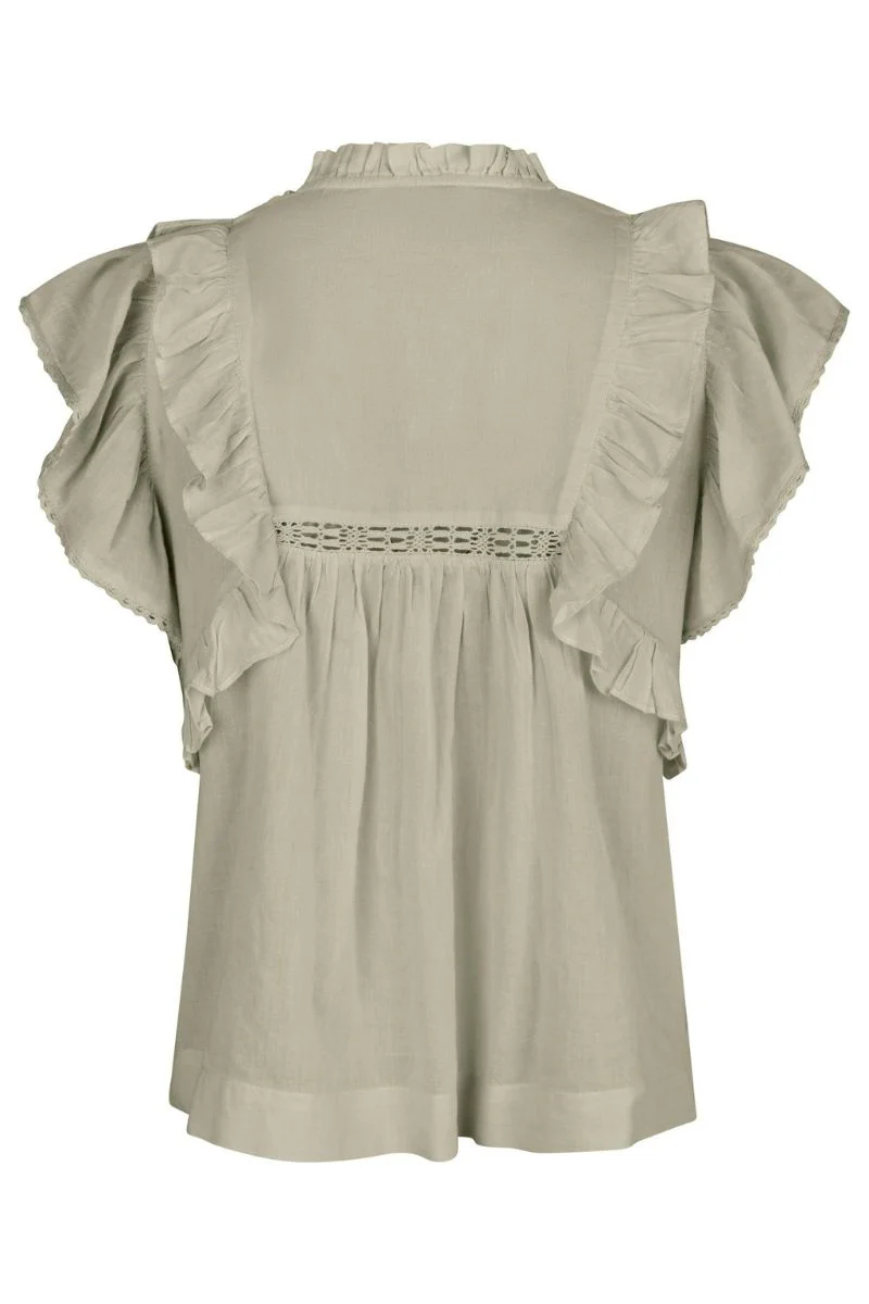Jayla S Voile Top 159881 | Smoke Green | Top fra Neo Noir - Image 4