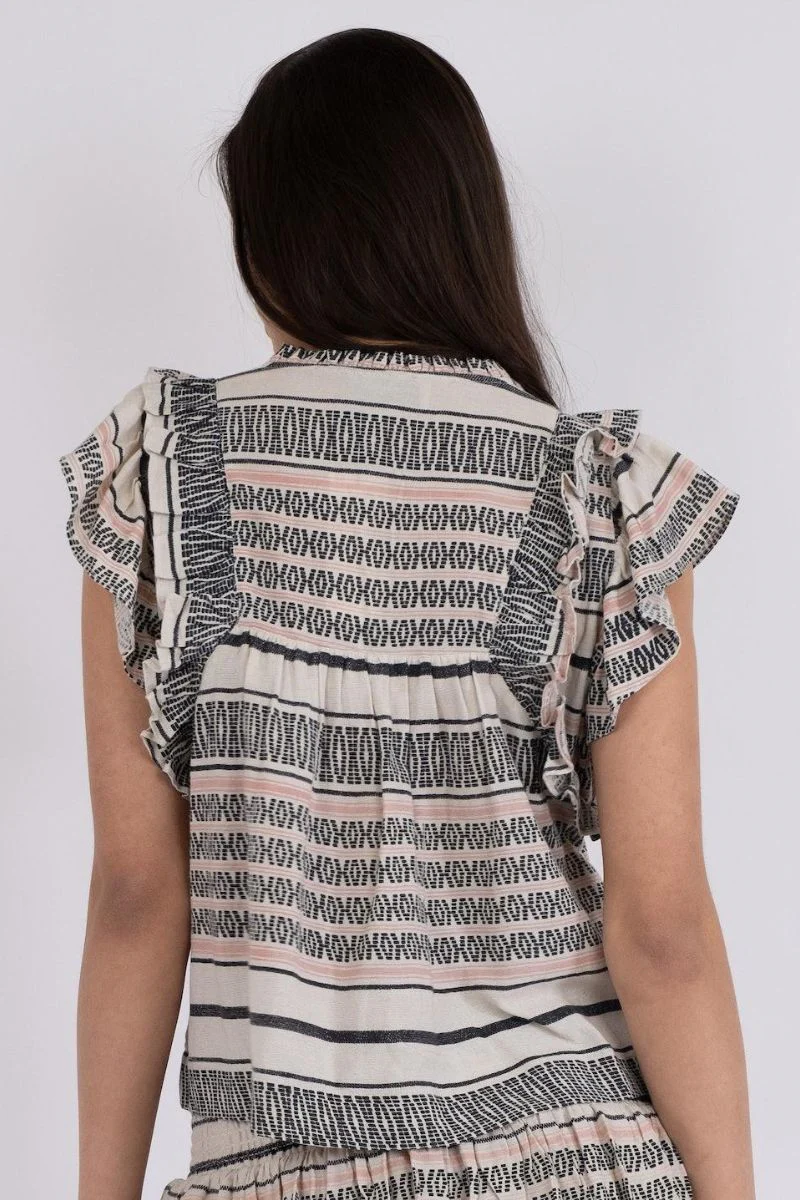 Jayla Stitch Print Top | Natural | Top fra Neo Noir - Image 8