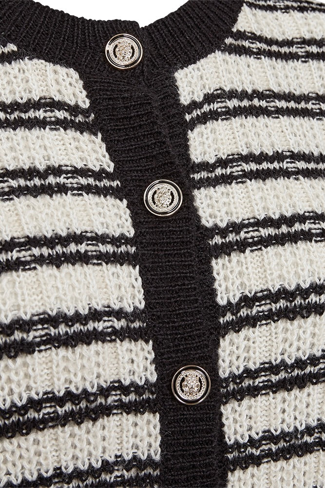Jazz Cardigan 206484 | Moonbeam Melange W. Black | Cardigan fra Freequent - Image 6