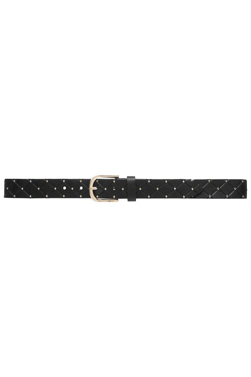 Jeans Belt 16388 | Sort / Guld | Bælte fra Depeche - Image 2