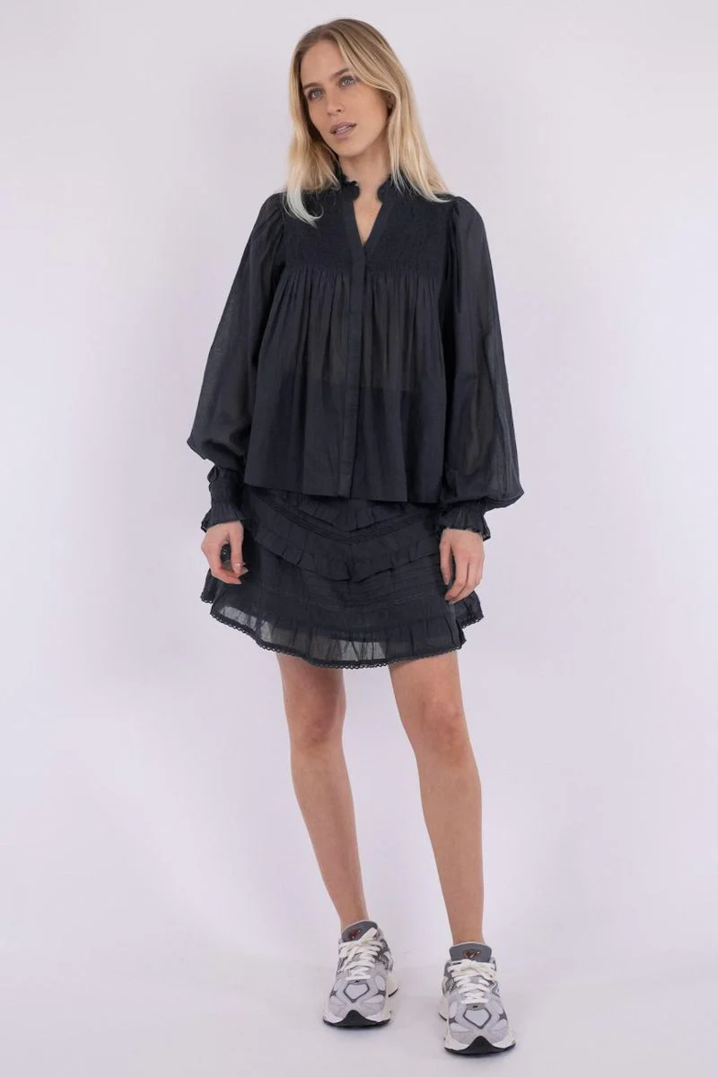 Jill S Voile Blouse | Black | Bluse fra Neo Noir - Image 5