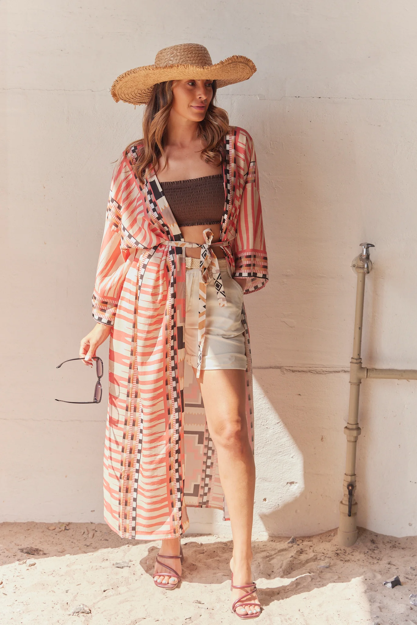 Kailani | Orange Print | Kimono fra Statebird - Image 5