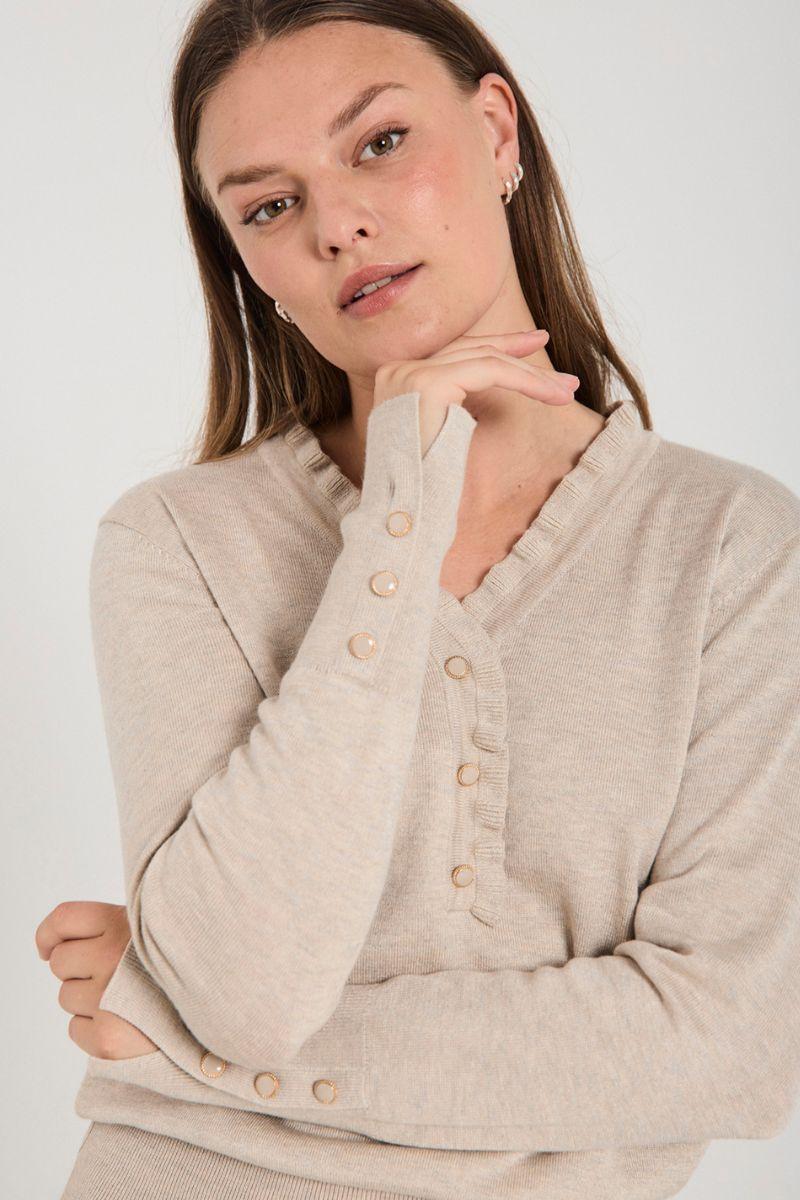 Katie Pullover 206462 | Moonbeam Melange | Strik fra Freequent - Image 4
