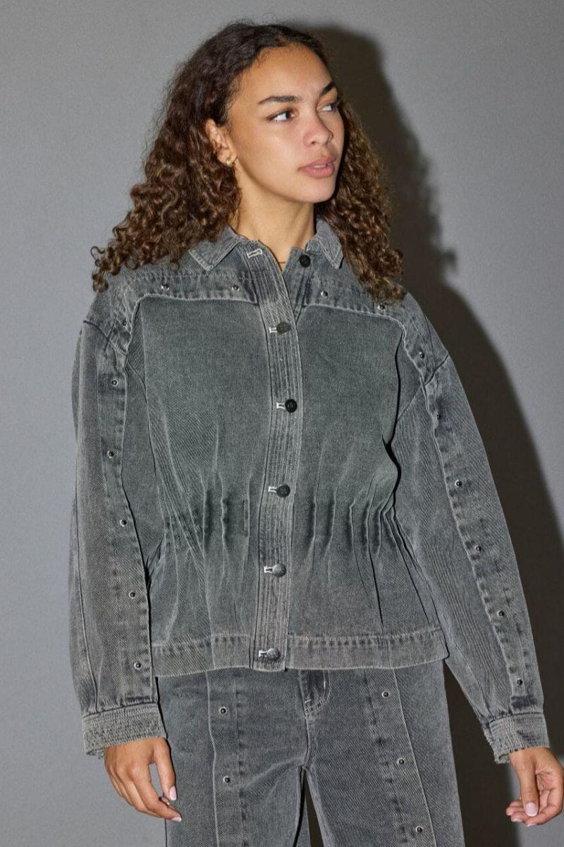 Kellan Denim Jacket 40032 | Mid Grey | Jakke fra Co'couture - Image 2