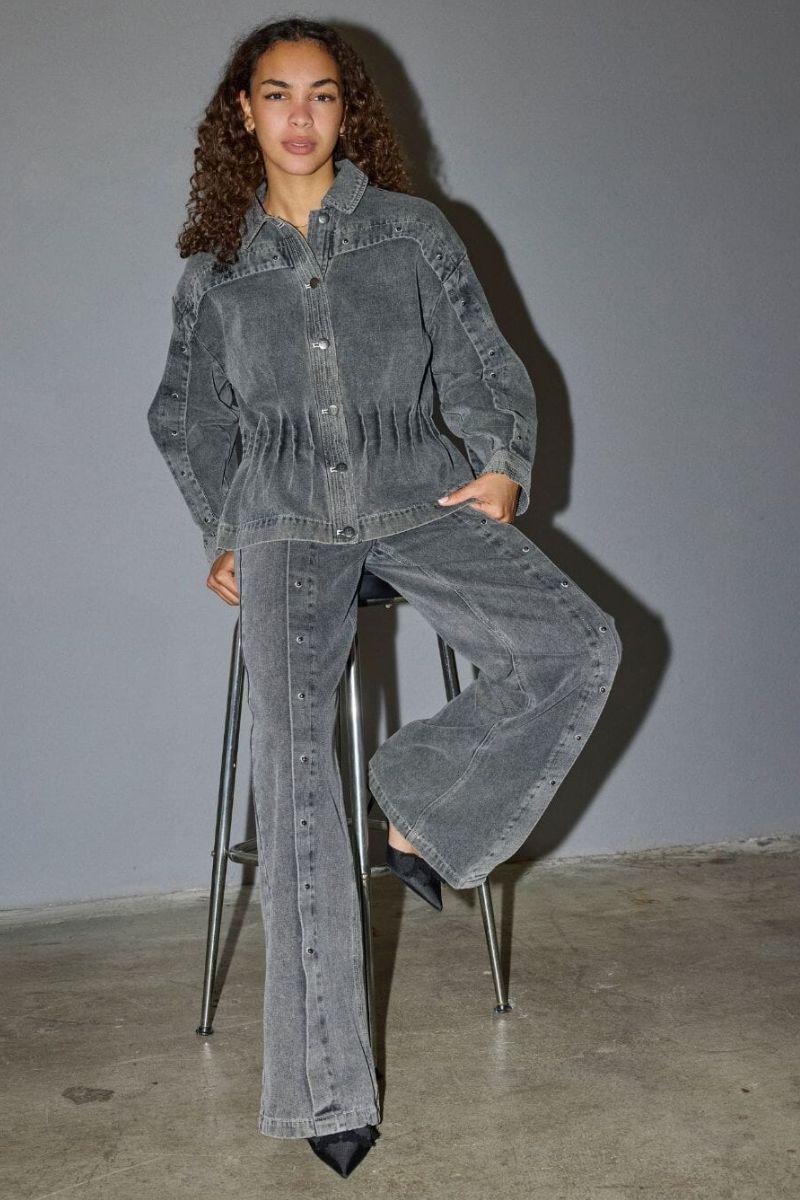 Kellan Denim Jacket 40032 | Mid Grey | Jakke fra Co'couture - Image 3
