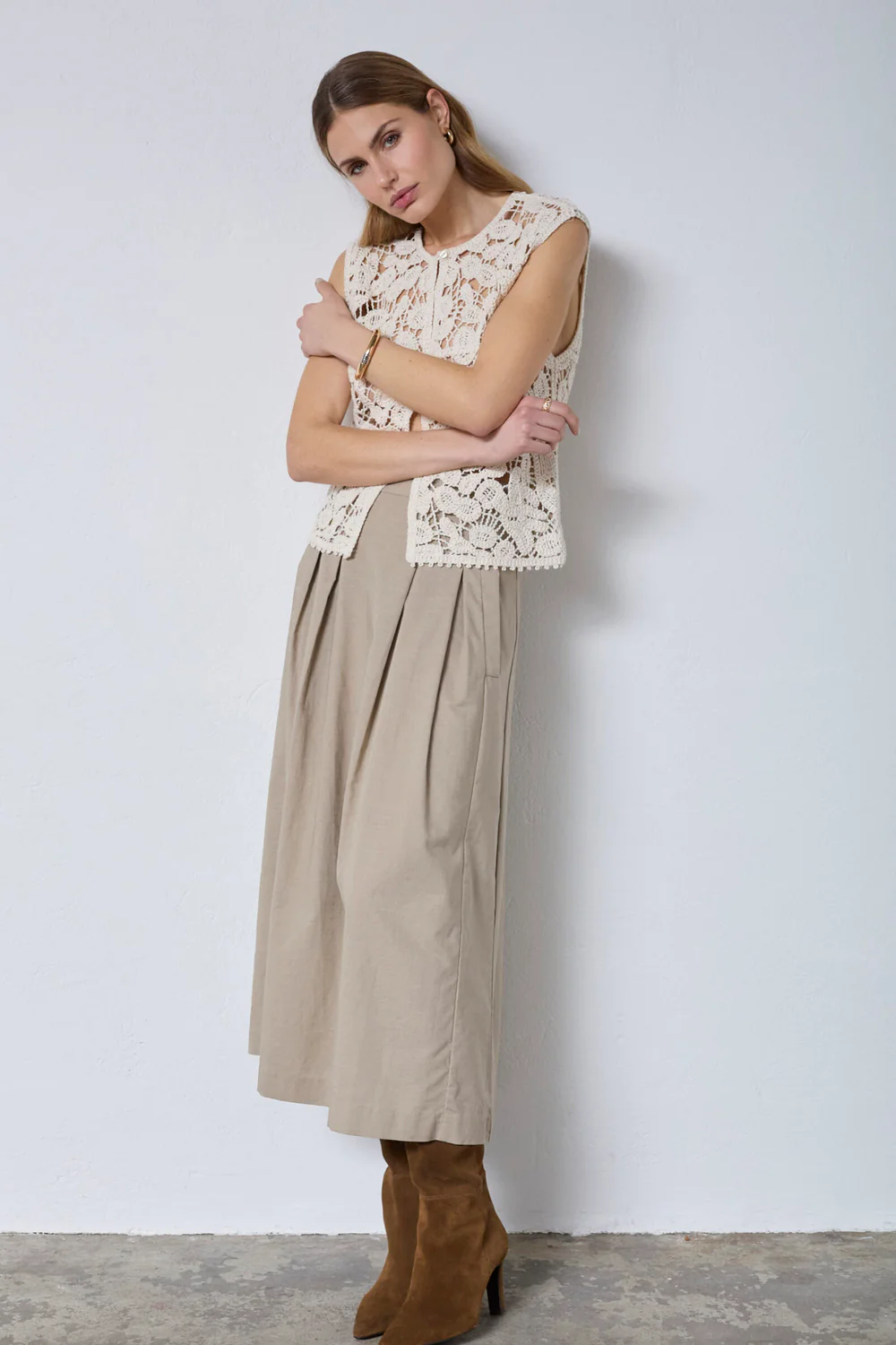 Kellycc Crochet Top | Bone | Strik fra Co'Couture - Image 3