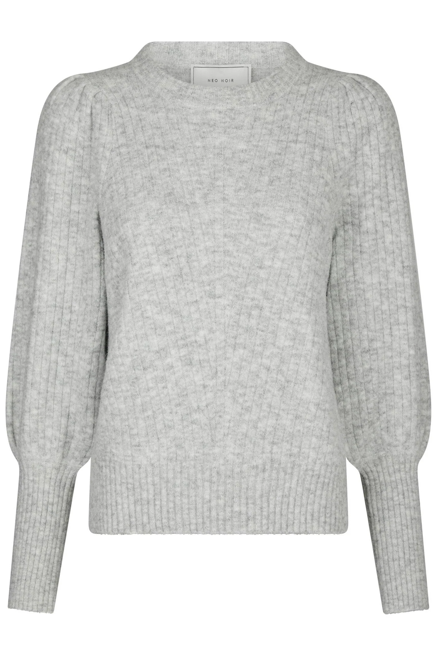 Kelsey Knit Blouse | Light Grey Melange | Strik fra Neo Noir - Image 2
