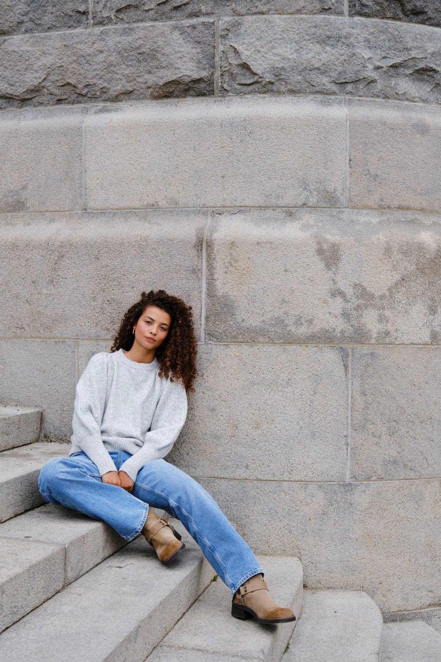 Kelsey Knit Blouse | Light Grey Melange | Strik fra Neo Noir - Image 3