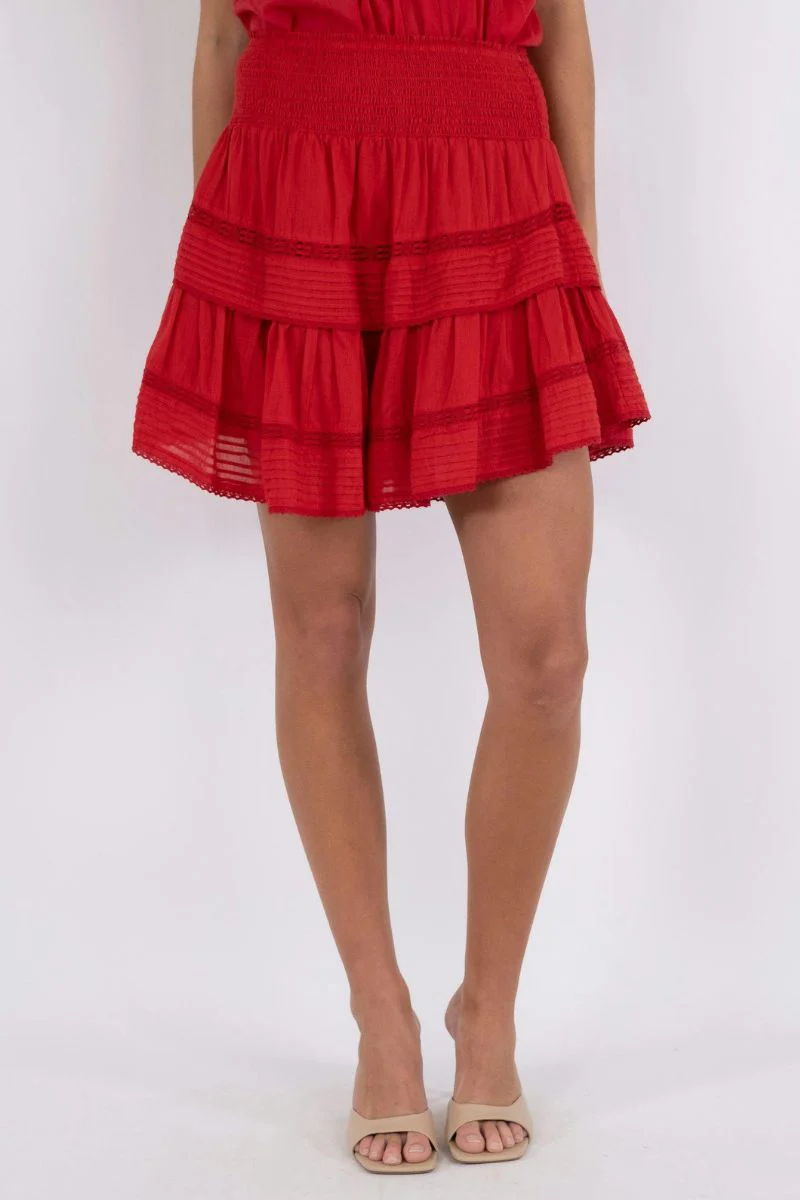 Kenia S Voile Skirt | Red | Nederdel fra Neo Noir - Image 3