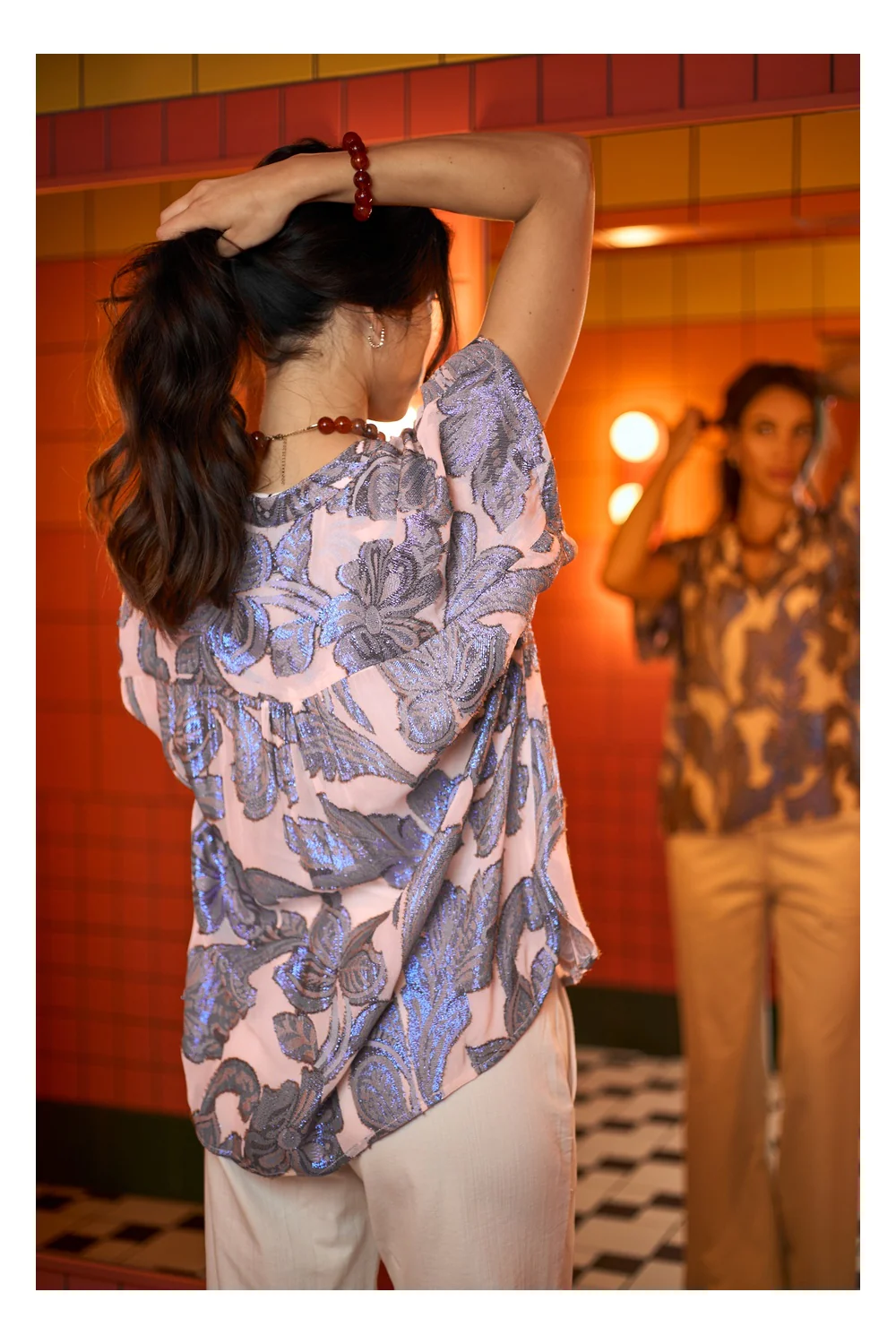 Kenzie Ss Blouse | Blue | Bluse fra Black Colour