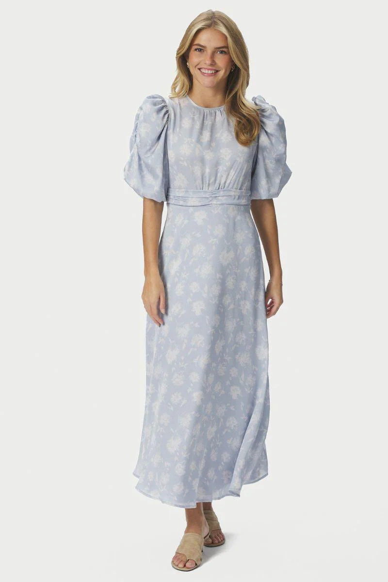 Kikka Faded Flower Dress | Light Blue | Kjole fra Neo Noir - Image 6