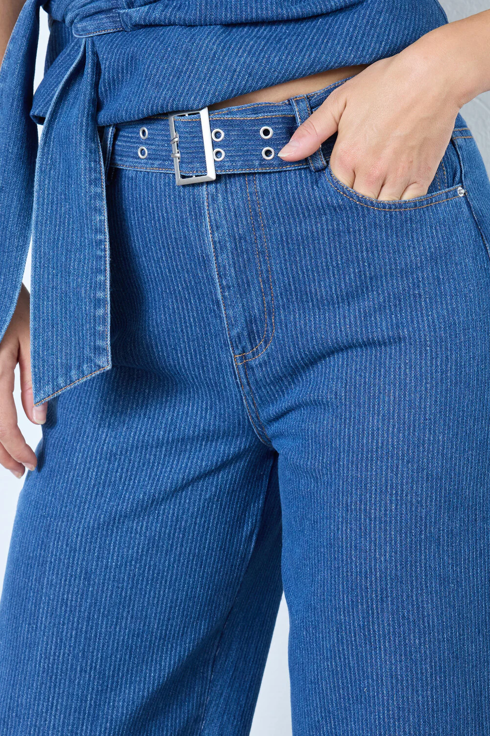 Kimmy Belt Jeans 41031 | Dark Denim | Bukser fra Co'couture - Image 9