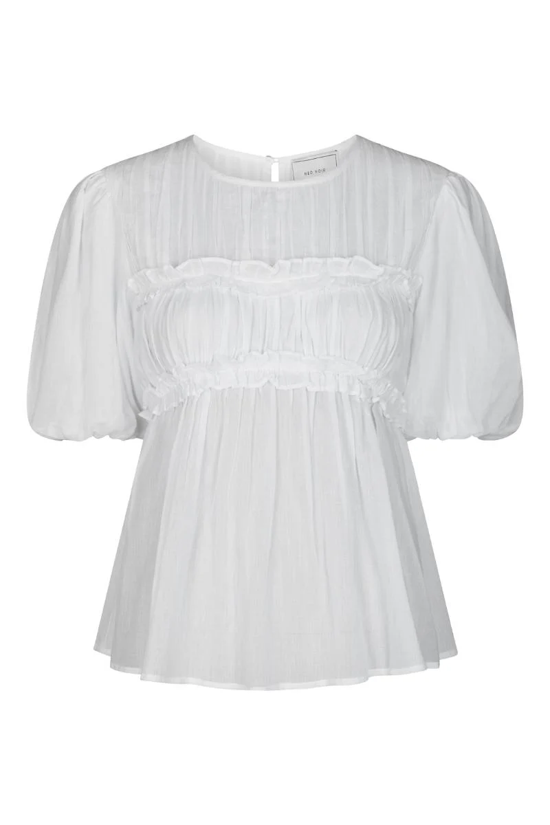 Kiril S Voile Blouse | White | Bluse fra Neo Noir - Image 3