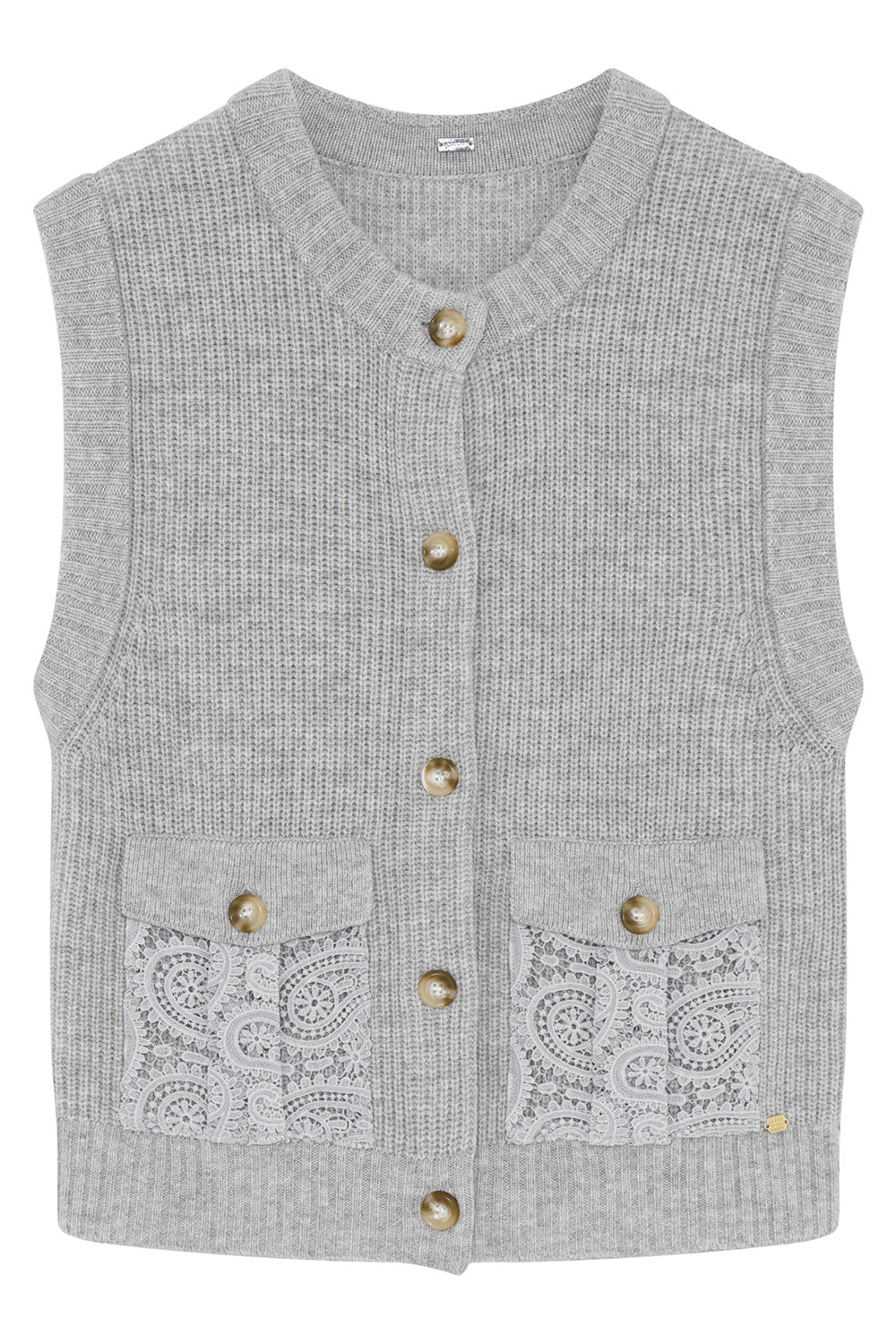 Kiss knit vest cardigan 54401 | Steel | Strik fra Gustav