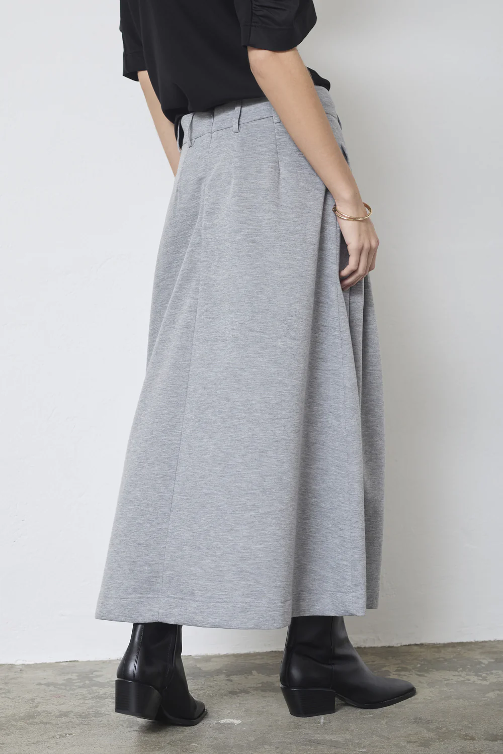 Lance Pleat Skirt 44015 | Grey Melange | Nederdel fra Co'couture - Image 4
