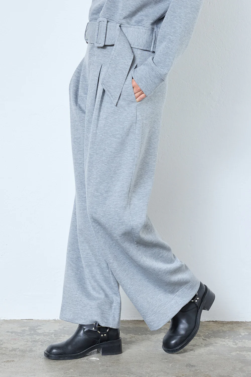 Lance Pleat Sweatpant 41020 | Grey Melange | Bukser fra Co'couture - Image 6