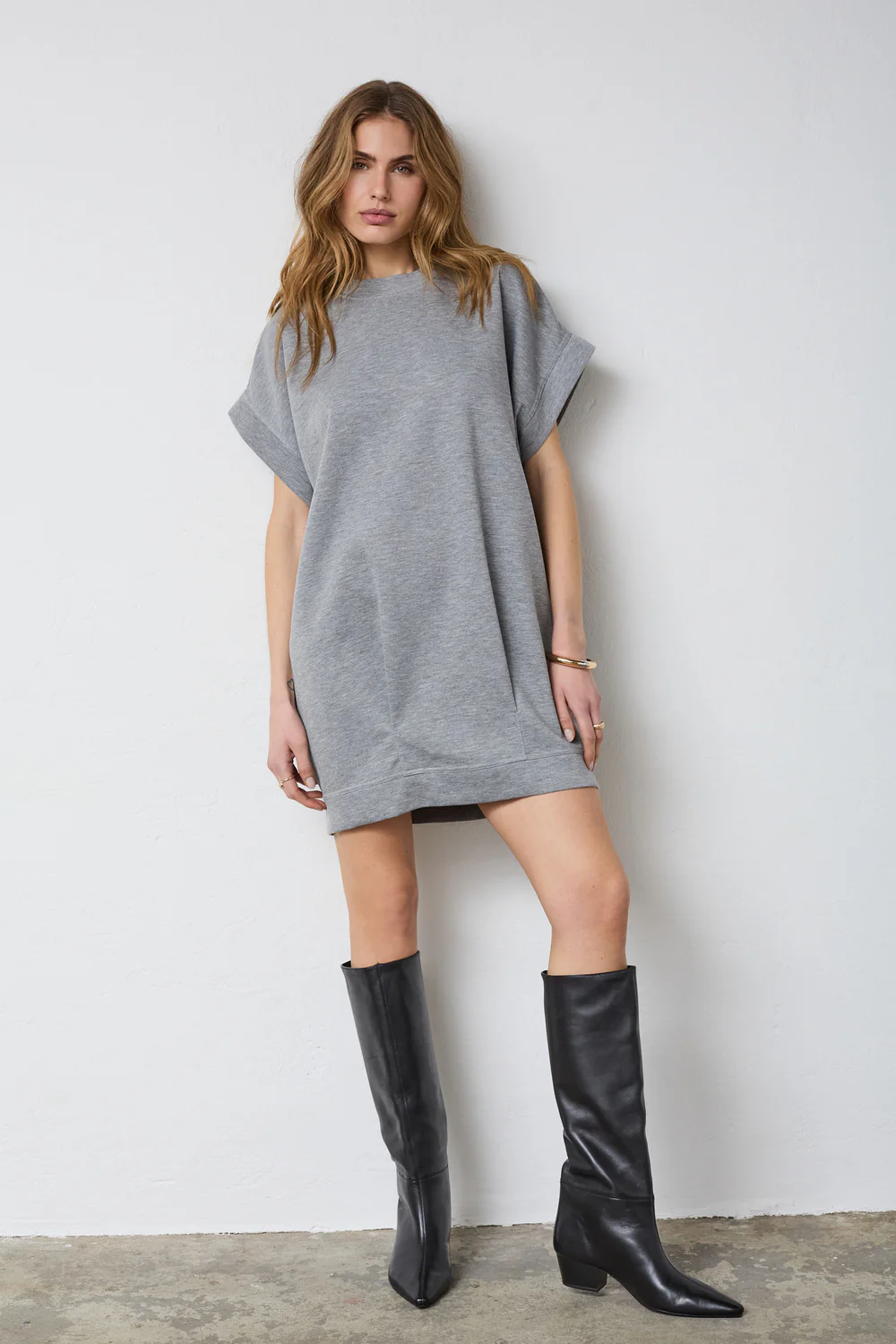 Lancecc Sweat Dress | Grey Melange | Kjole fra Co'Couture