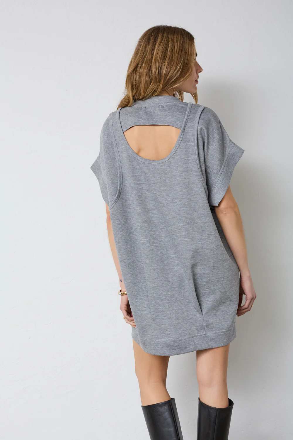 Lancecc Sweat Dress | Grey Melange | Kjole fra Co'Couture - Image 4