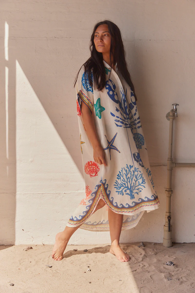 Langusta Lobster Shirt Dress | Navy | Kjole fra Atelier C - Image 2