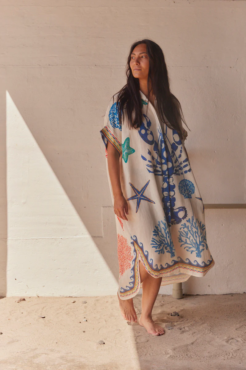 Langusta Lobster Shirt Dress | Navy | Kjole fra Atelier C - Image 3