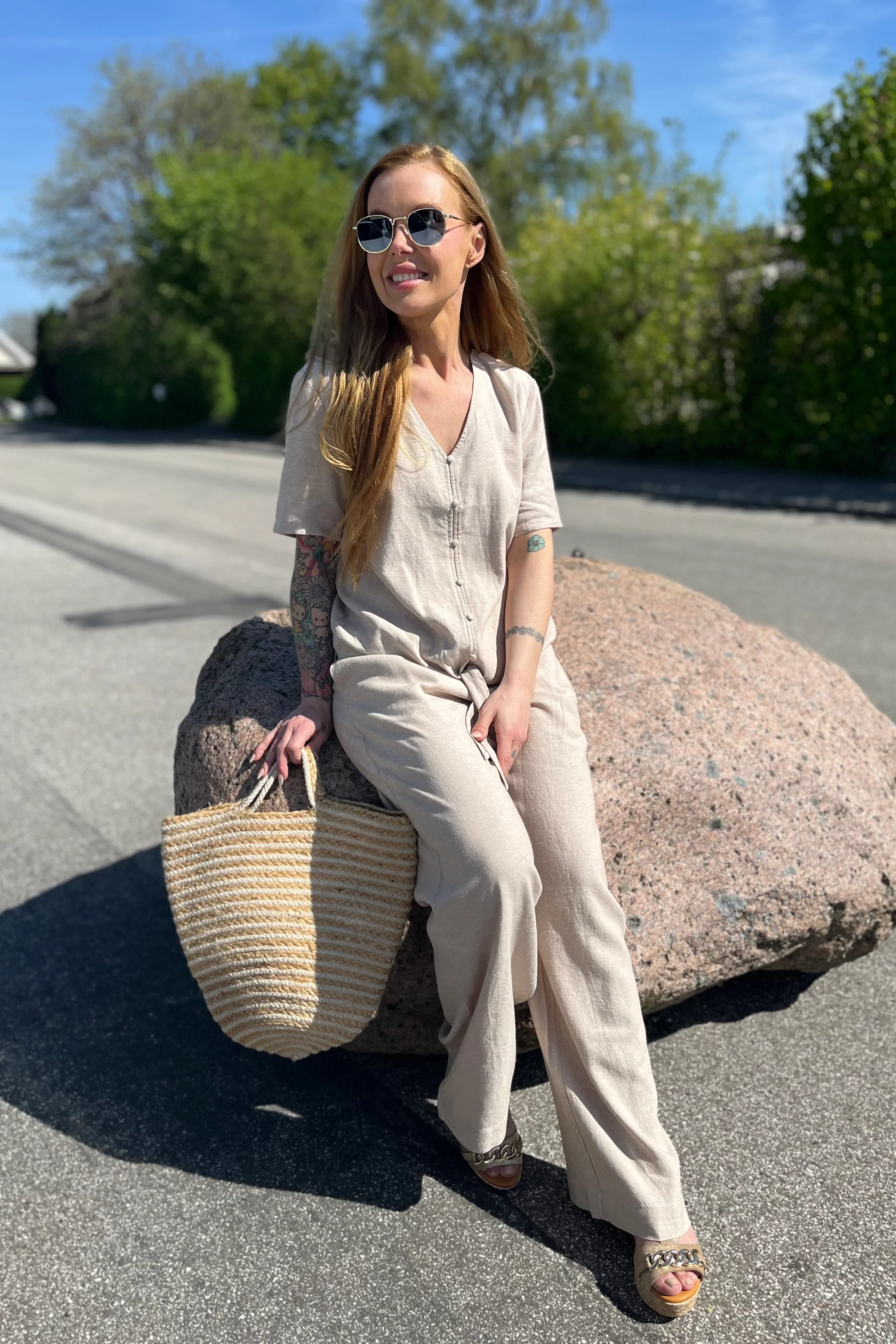 Lava Blouse 204238 | Sand Melange | Bluse fra Freequent - Image 10