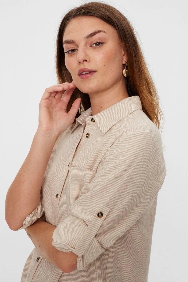 Lava Dress 204307 | Simply Taupe w. Off White | Kjole fra Freequent - Image 7