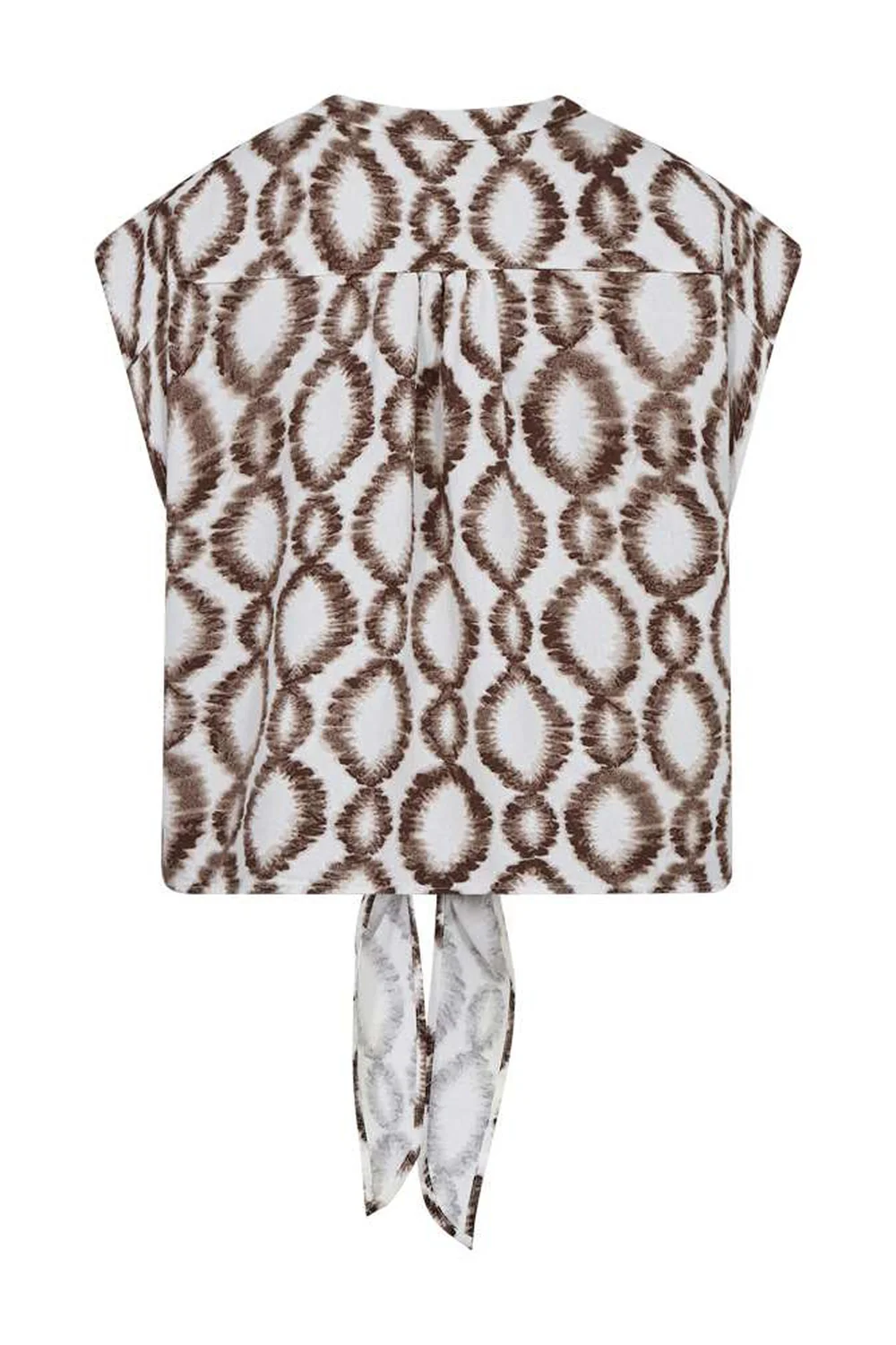 Lavisco Blouse 208226 | Brilliant White W. Coffee Bean | Bluse fra Freequent - Image 3