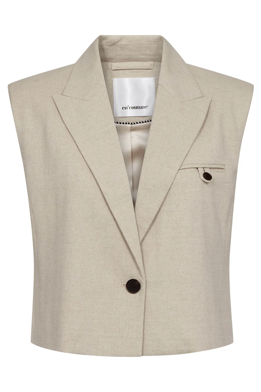 Leena Linen Vest 40030 | Bone | Blazer fra Co'couture - Image 3