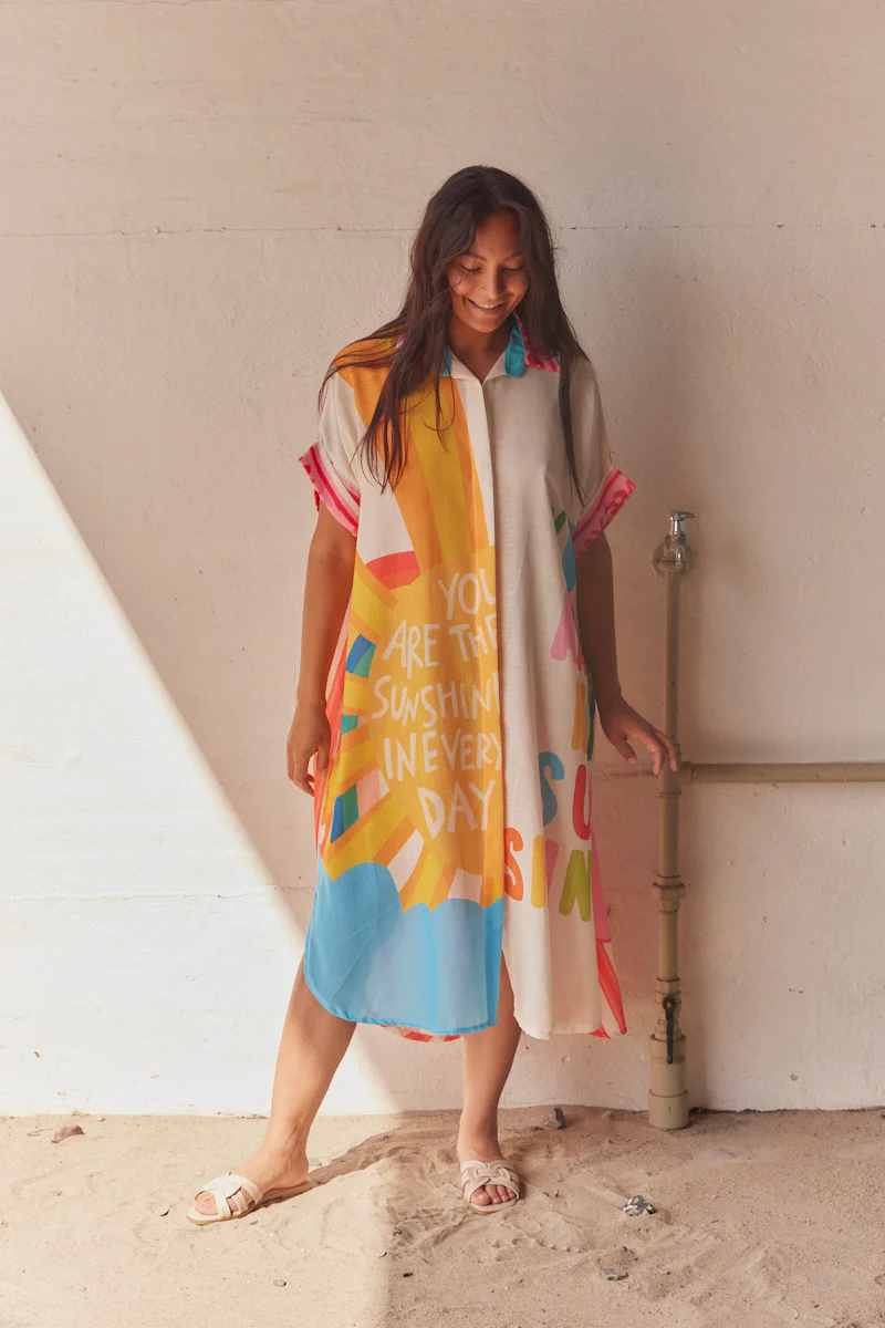 Lemonciello Shirt Dress | Orange | Kjole fra Atelier C - Image 3