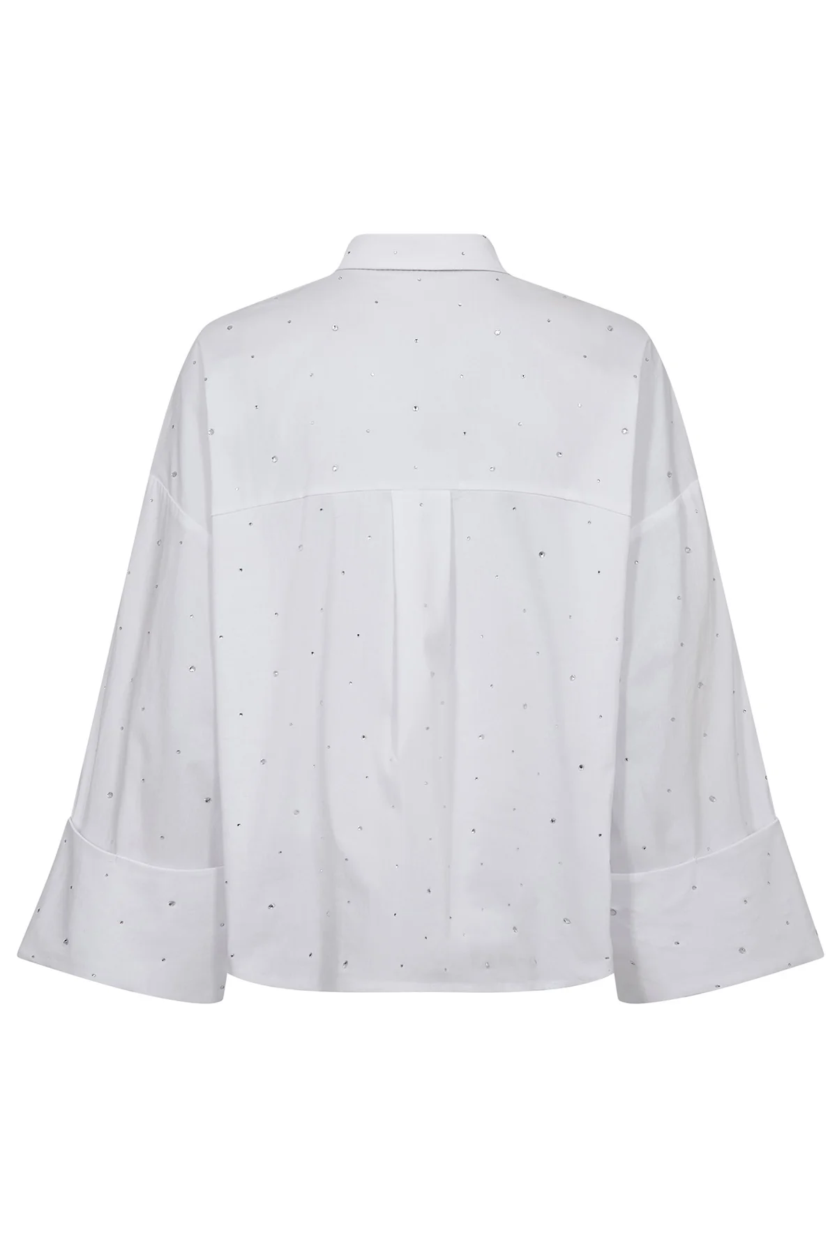 Leni Wide Cuff Stone Shirt 35992 | White | Bluse fra Co'couture - Image 2