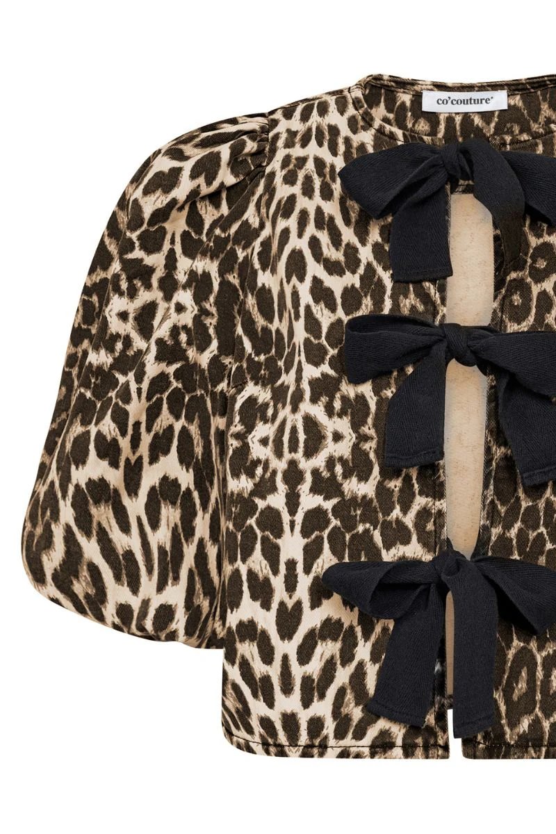 Leo Bow Blouse 35572 | Khaki | Skjorte fra Co'couture - Image 4