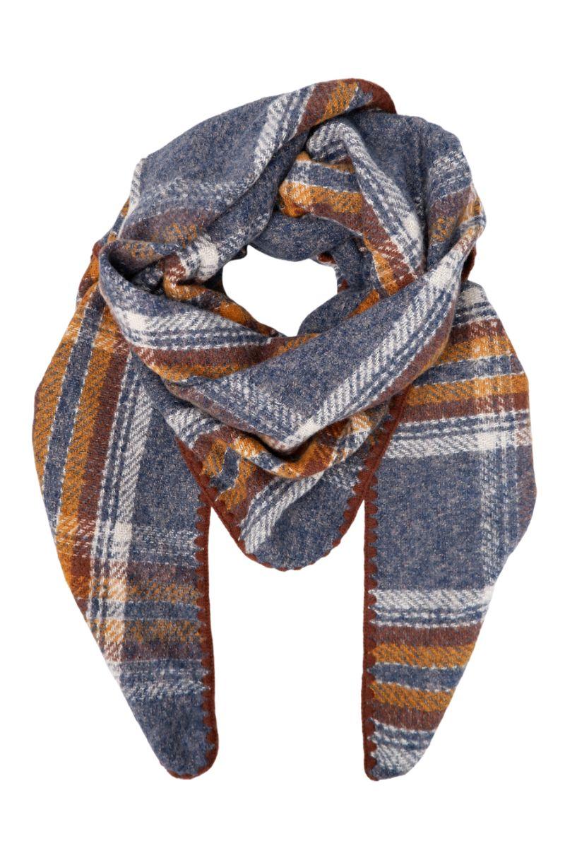 Leoni Chequered Scarf | Grey | Tørklæder fra Black Colour