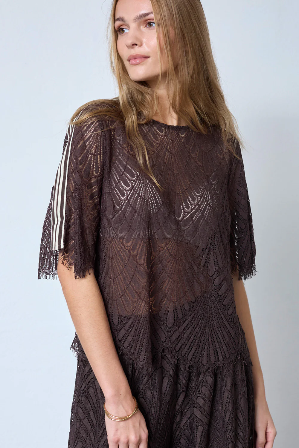 Leti Lace Blouse 45049 | Dark Brown | Top fra Co'couture - Image 2