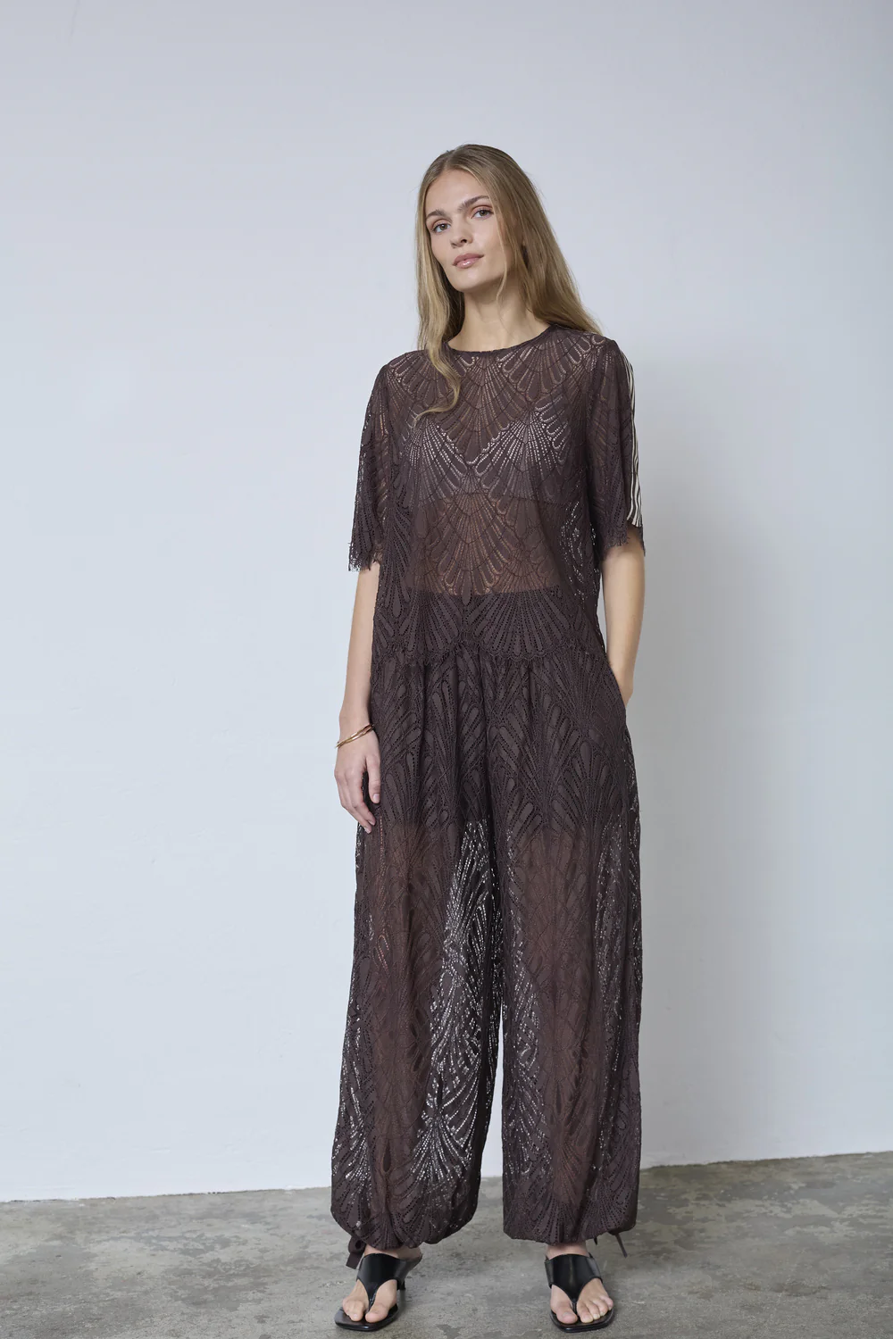 Leti Lace Blouse 45049 | Dark Brown | Top fra Co'couture - Image 8