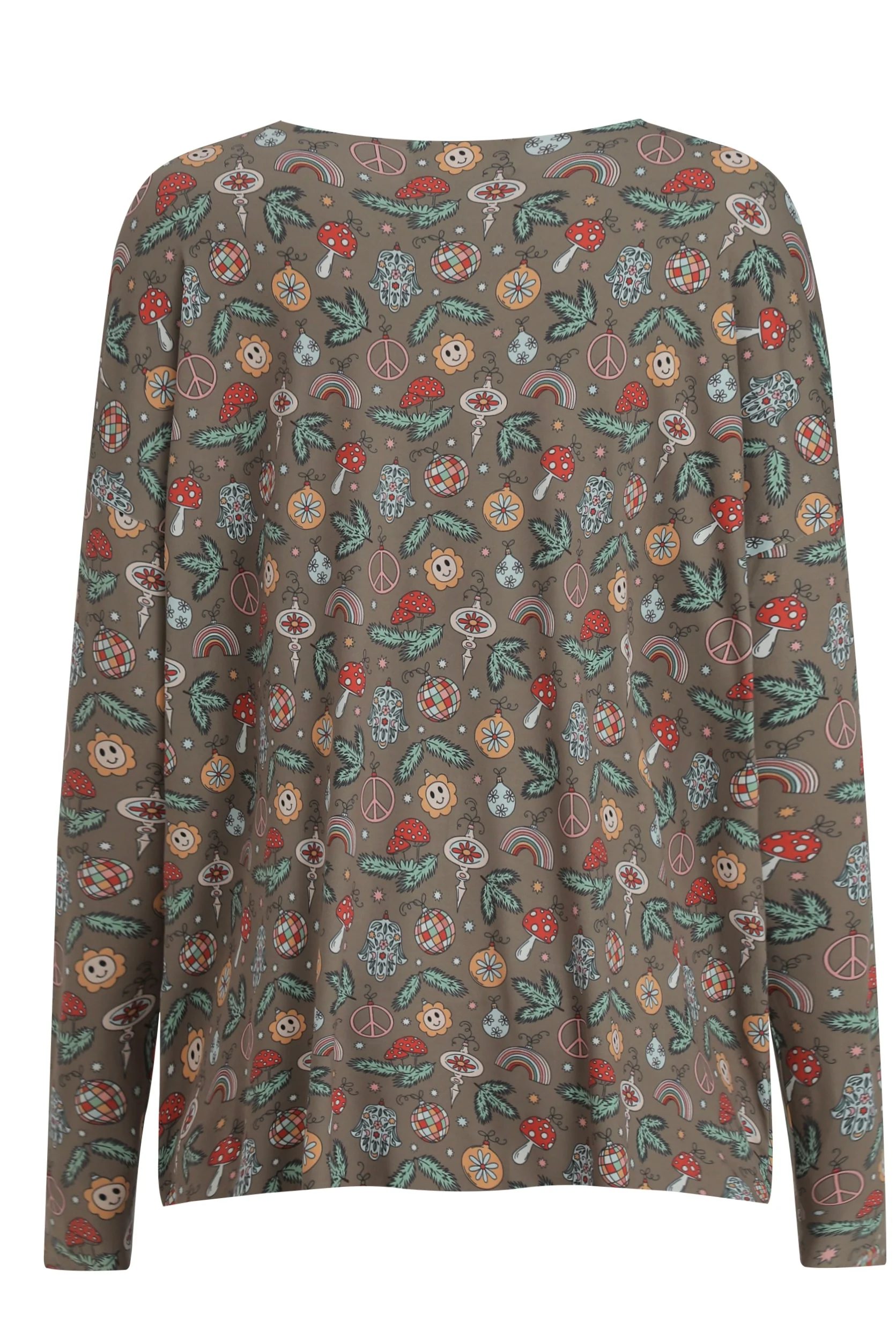 Alma Ls Top | Smiley Peace Brown | Bluse fra Liberté - Image 2