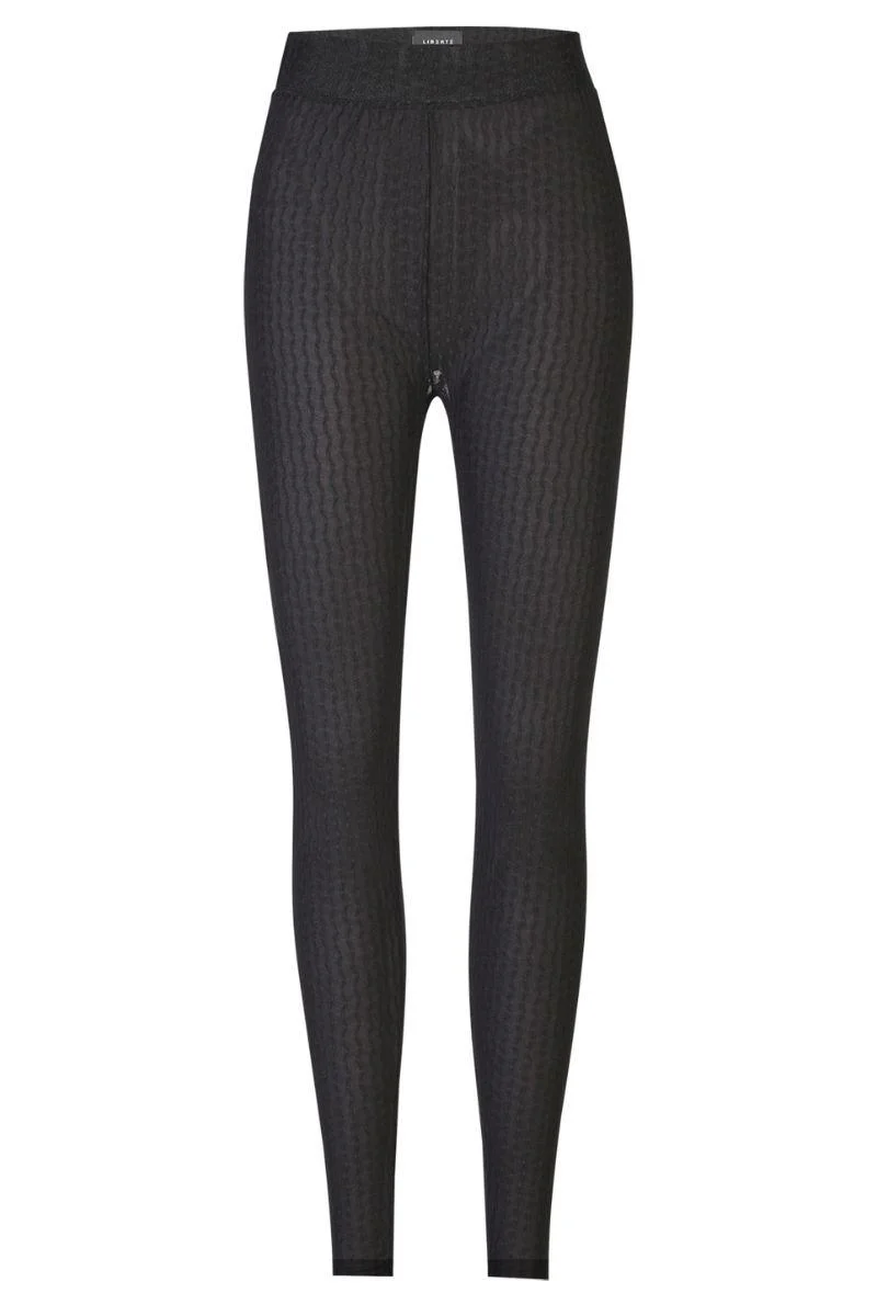 Isa Leggings | Black Wavy Lines | Leggings fra Liberté - Image 2