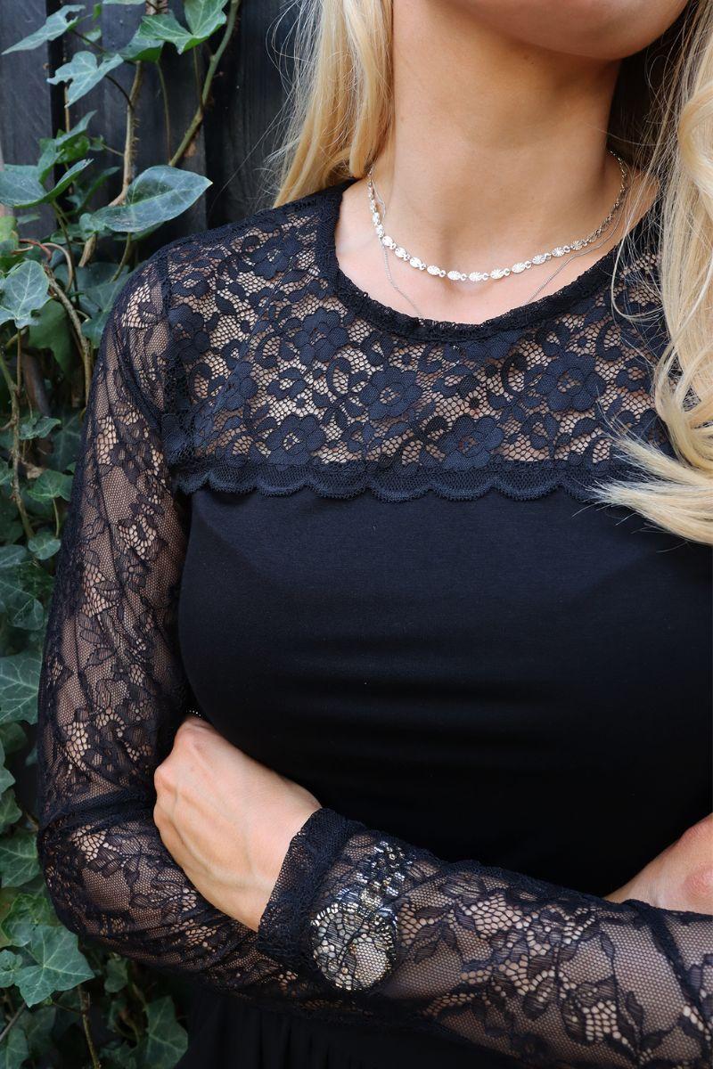 Lisa Ls Lace Blouse 2 | Black | Bluse fra Liberté - Image 3