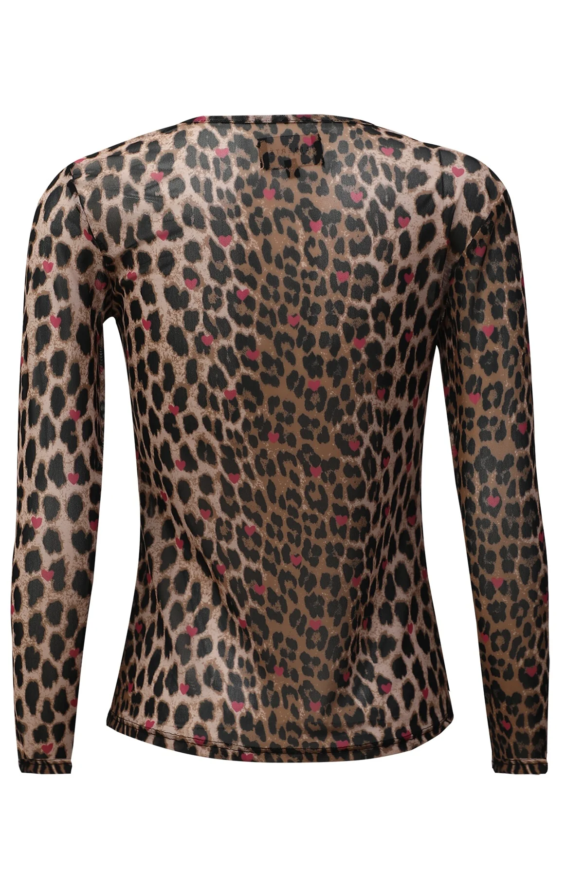Mesh Ls Tshirt | Lux Leo Bordeaux Heart | Bluse fra Liberté - Image 4