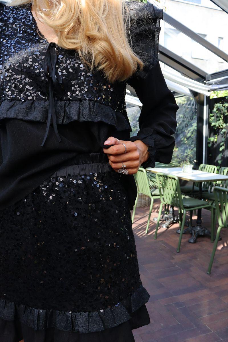 Nor Frill Skirt | Black Sequins | Nederdel fra Liberté - Image 8