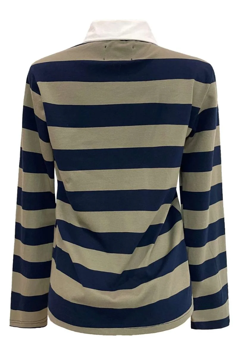 Polo Ls Shirt | Army Navy Stripe | Polo fra Liberté - Image 4