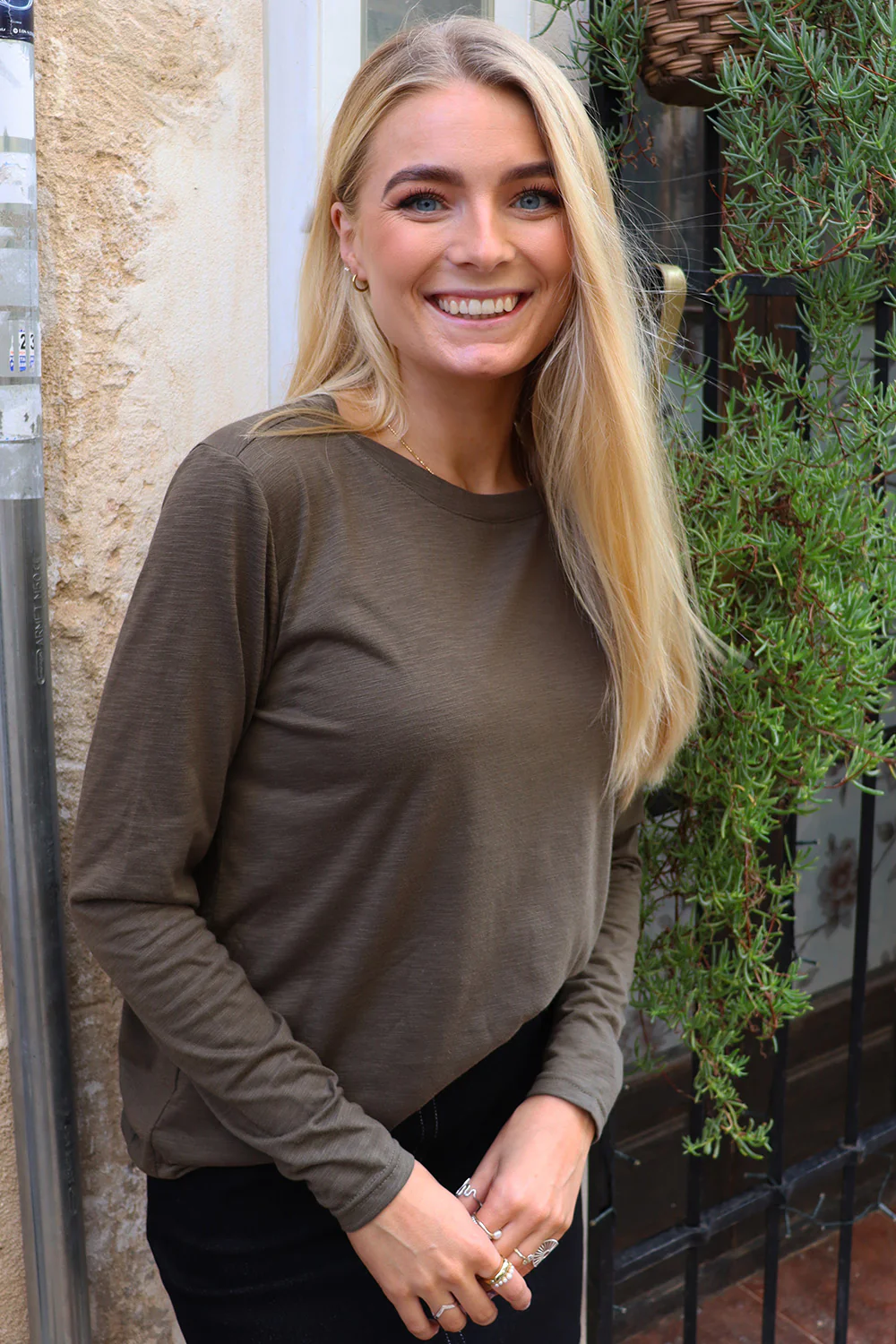 Ulla Ls Tshirt | Dark Army | Bluse fra Liberté - Image 2