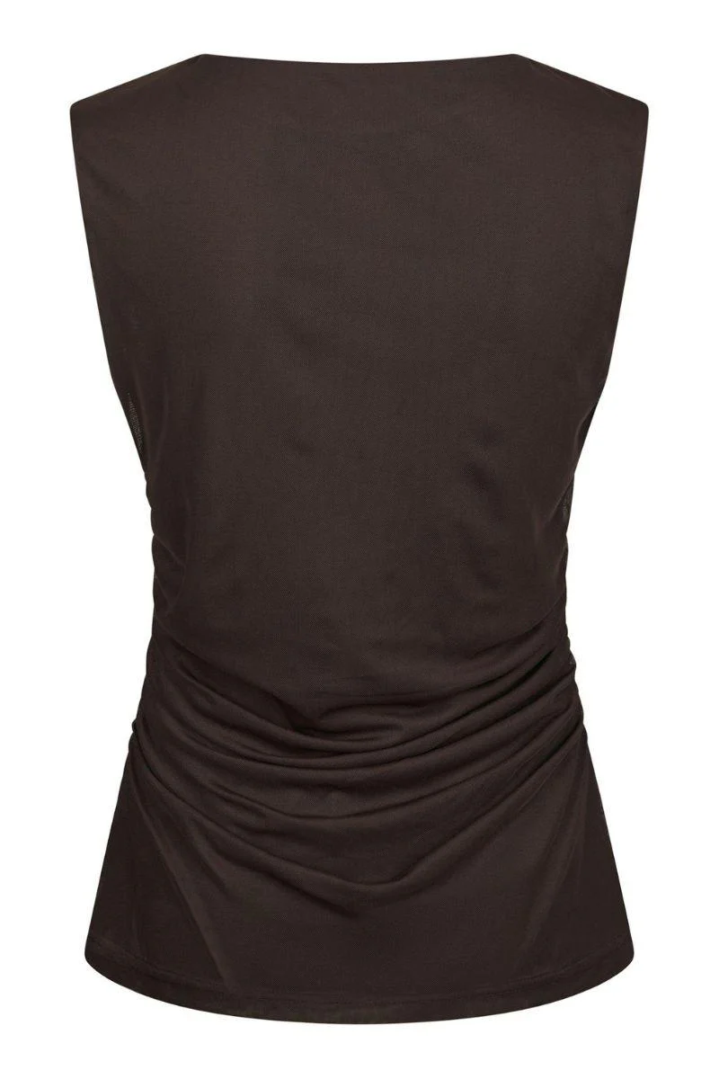 Liblana Mesh Top | Dark Brown | Bluse fra Neo Noir - Image 5