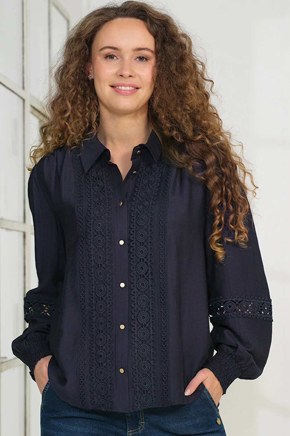 Lila Blouse 2865 | Navy | Bluse fra Prepair - Image 3
