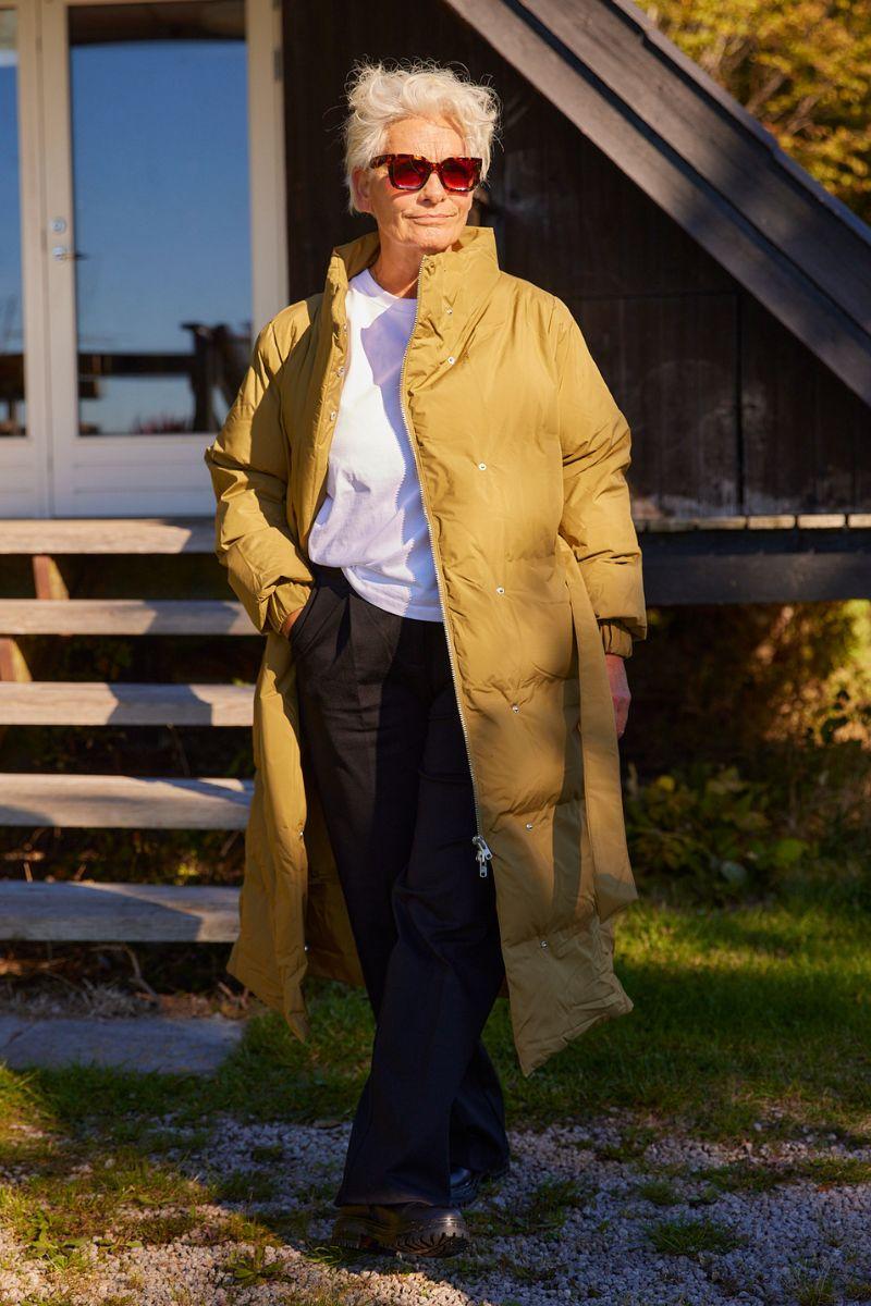 Lilly Long coat | Army | Frakke fra French Laundry - Image 3