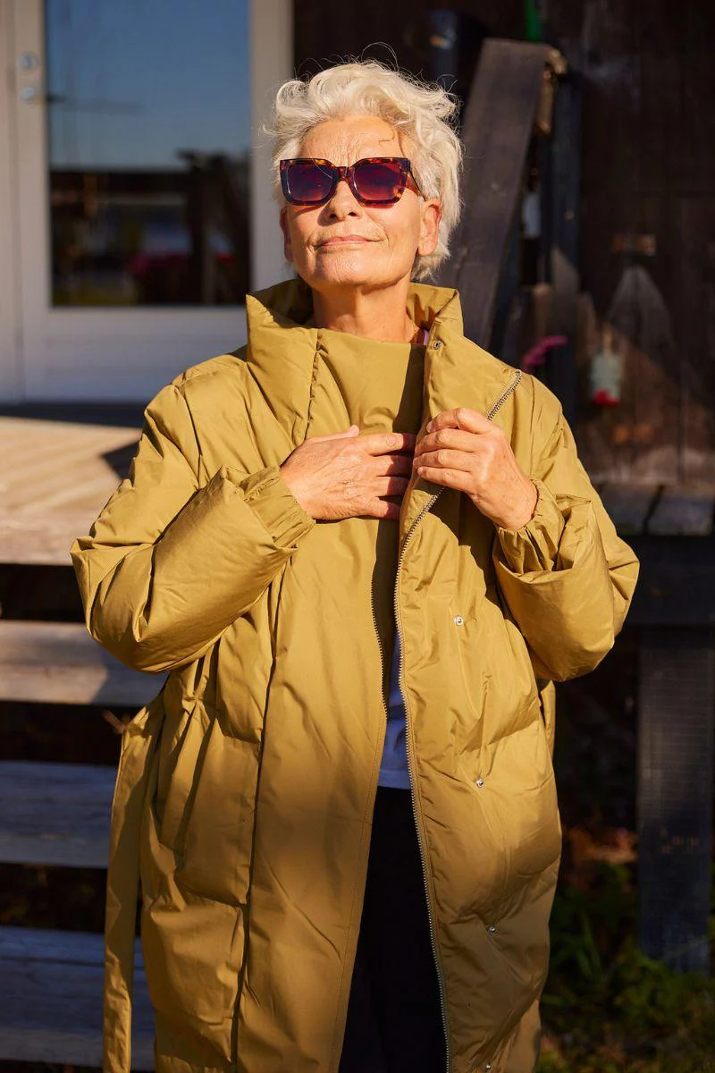Lilly Long coat | Army | Frakke fra French Laundry - Image 4