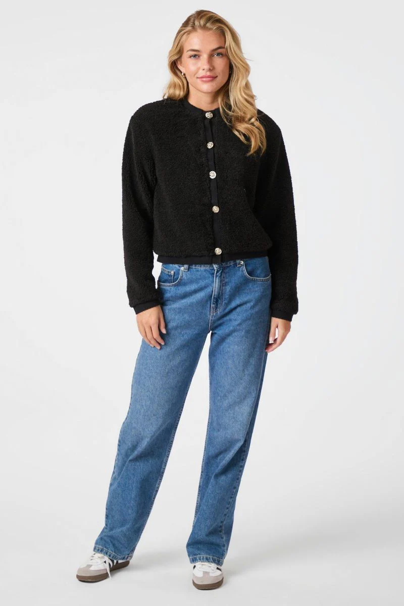 Limo Fluffy Knit Cardigan | Black | Cardigan fra Neo Noir - Image 9
