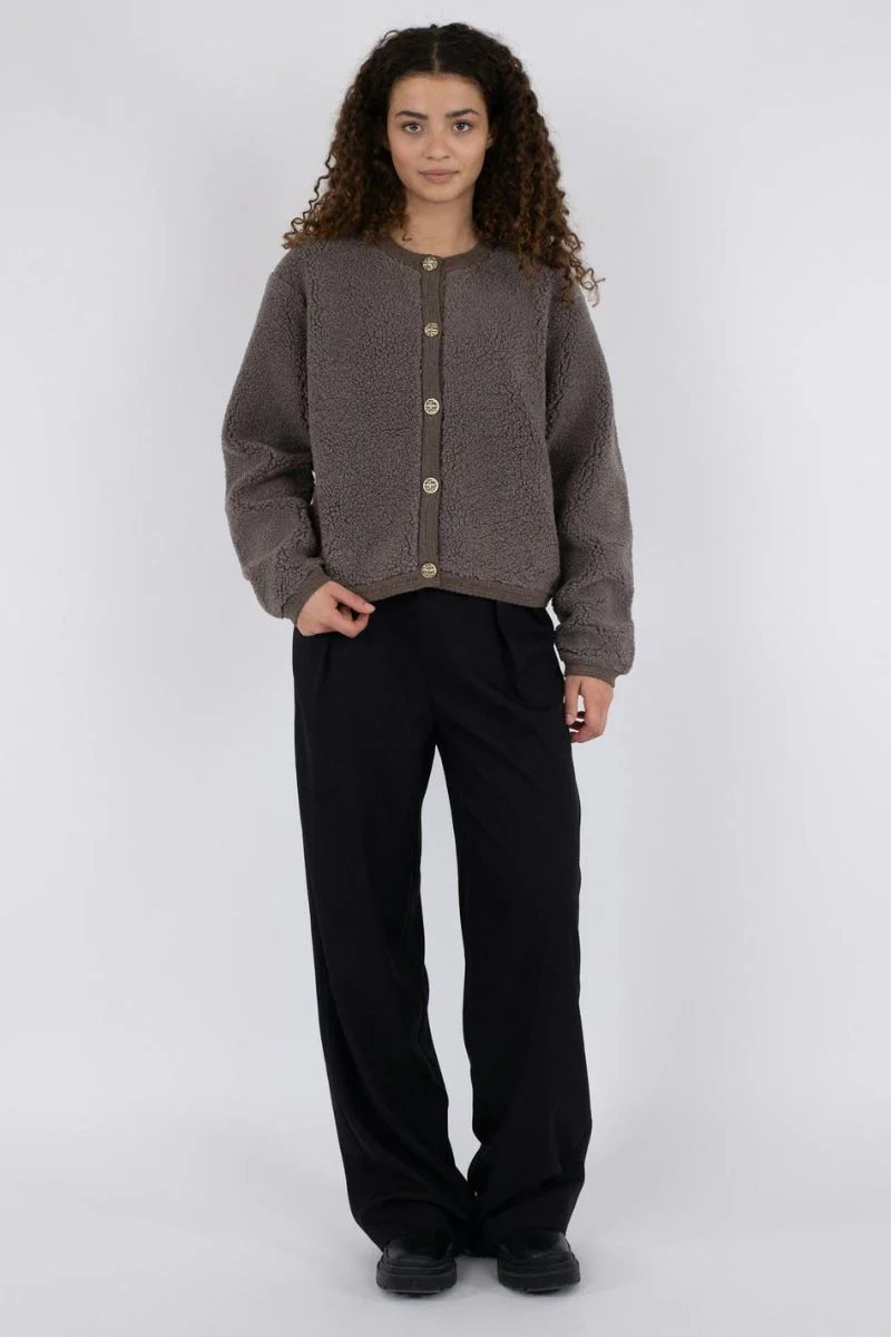 Limo Fluffy Knit Cardigan | Iron | Cardigan fra Neo Noir - Image 7