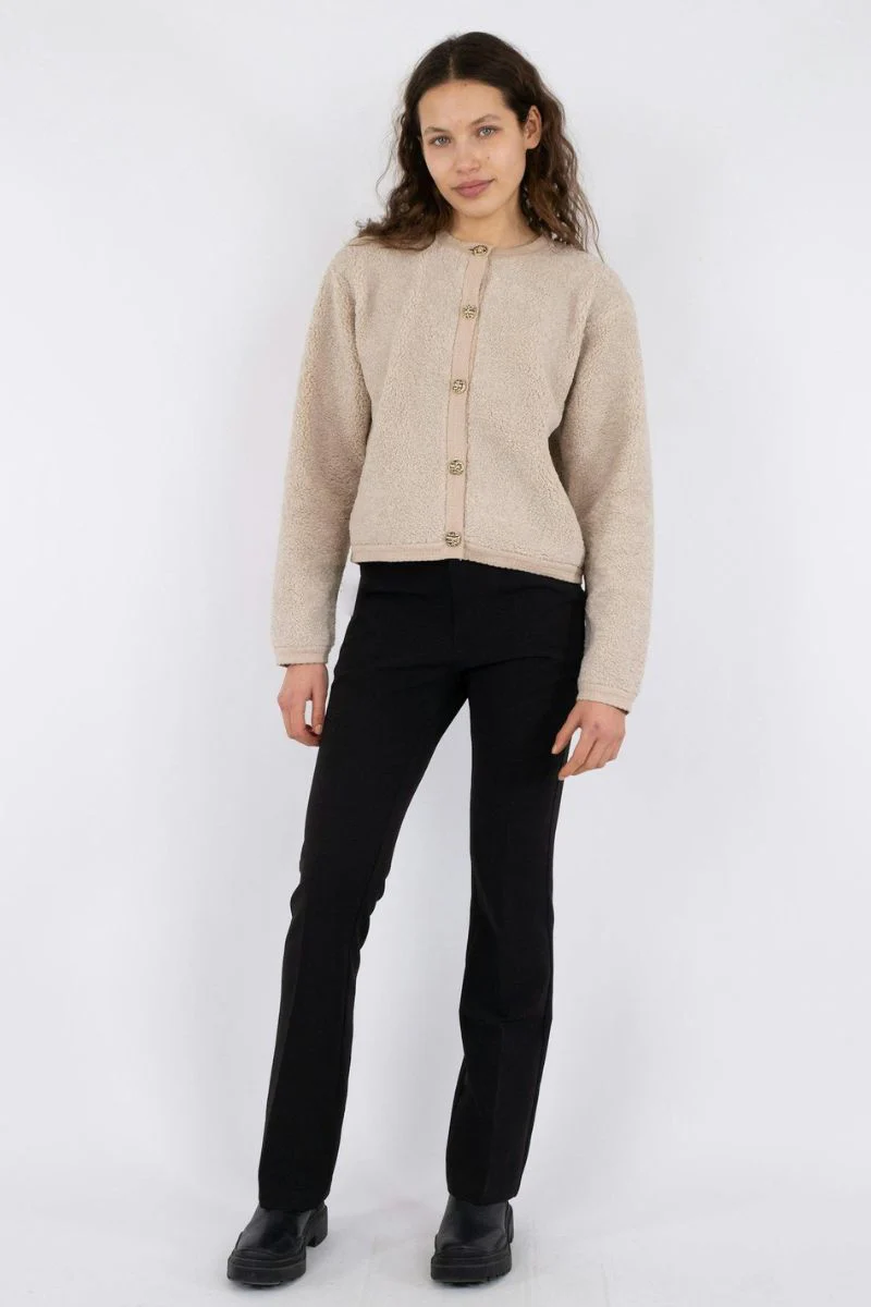 Limo Fluffy Knit Cardigan | Sand | Cardigan fra Neo Noir - Image 7